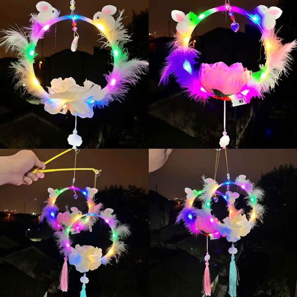 Đèn Lồng Hình Thỏ Ngọc Phát Sáng Lồng Đèn Trung Thu Hot Trend Độc