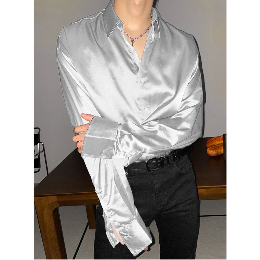 Sơ mi nam tay dài Satin sang trọng lịch lãm Premium Satin Shirt