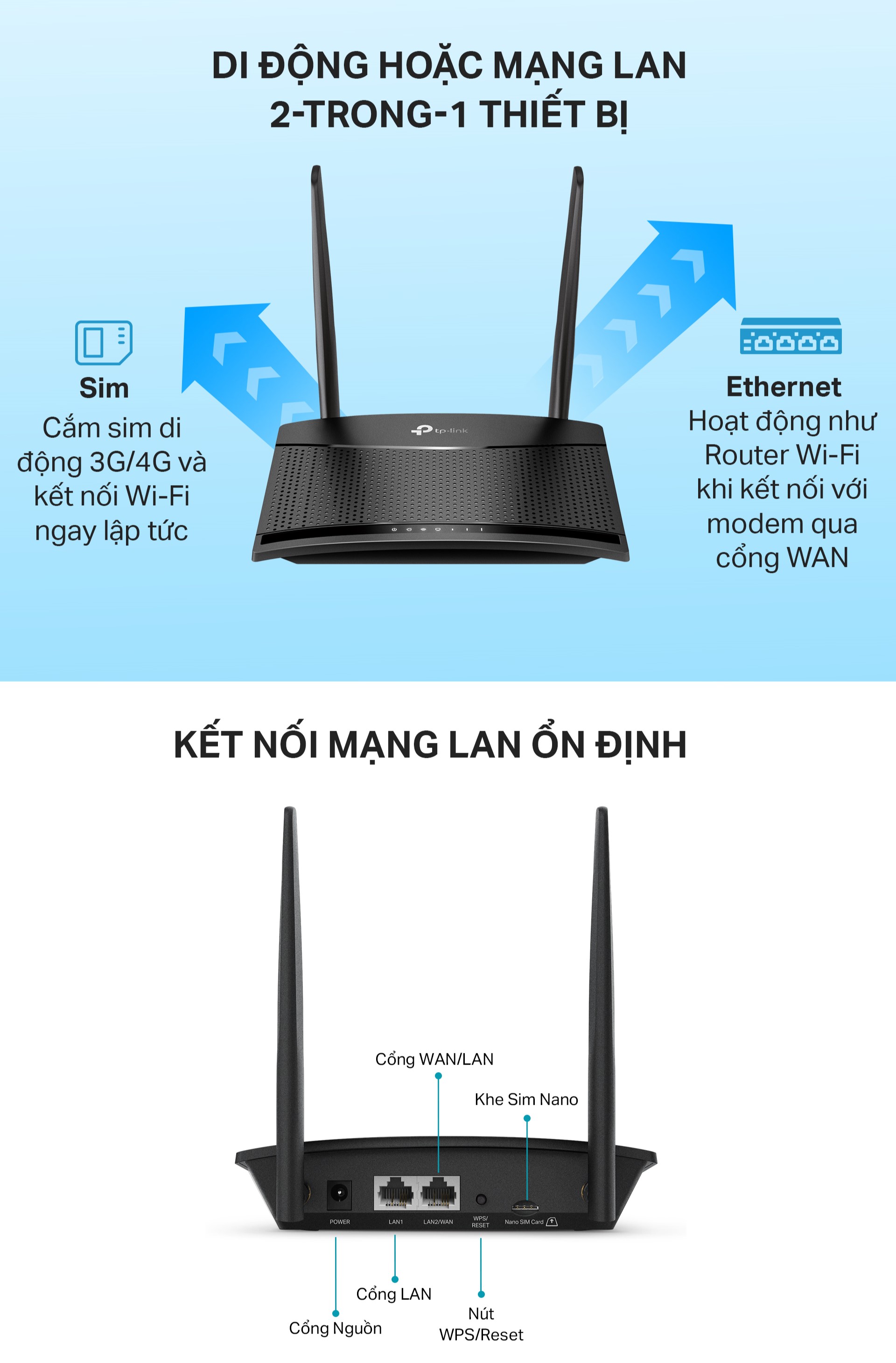 Bộ Phát Wifi Di Động TP Link TL MR100 TL MR105 4G LTE Chuẩn N 300Mbps