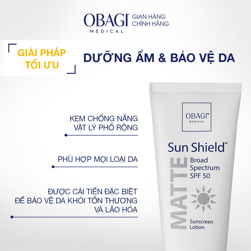 Kem Chống Nắng Phổ Rộng Obagi Sun Shield Matte Broad Spectrum SPF50 85g