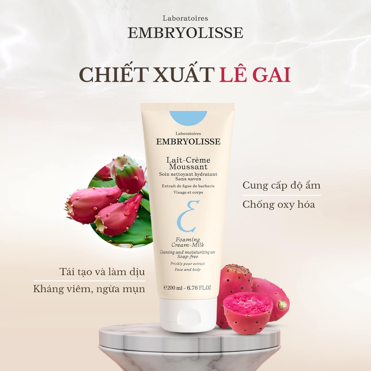 Sữa Rửa Mặt Embryolisse Sạch Sâu Cấp Ẩm Lait Creme Moussant 200ml