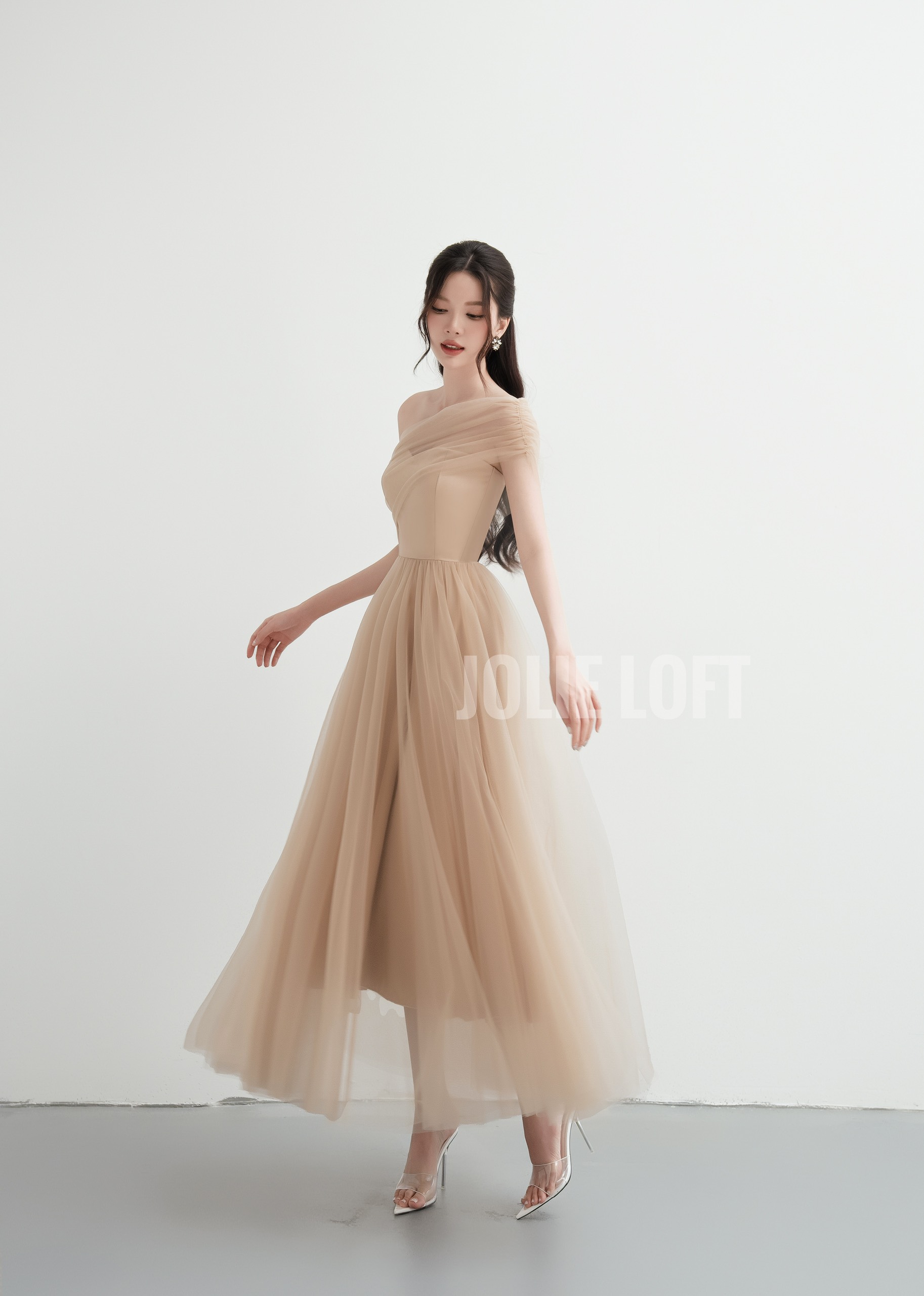 Váy nữ dự tiệc cúp ngực nude thiết kế Velvet Dress JOLIE LOFT đầm dáng