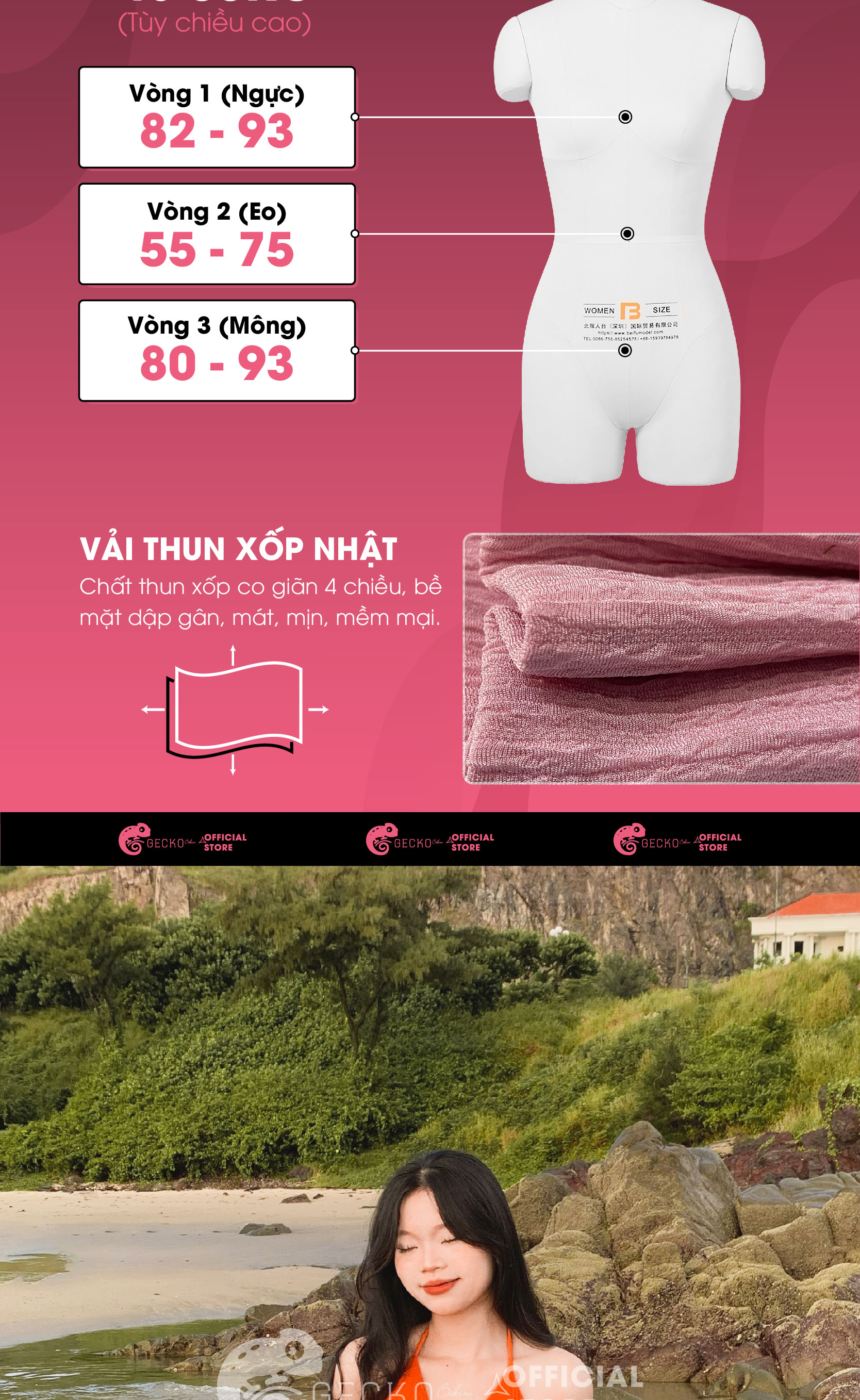 HCM Bikini GECKO 2 Mảnh Xốp Nhật Tam Giác Truyền Thống 2M37 A Ảnh