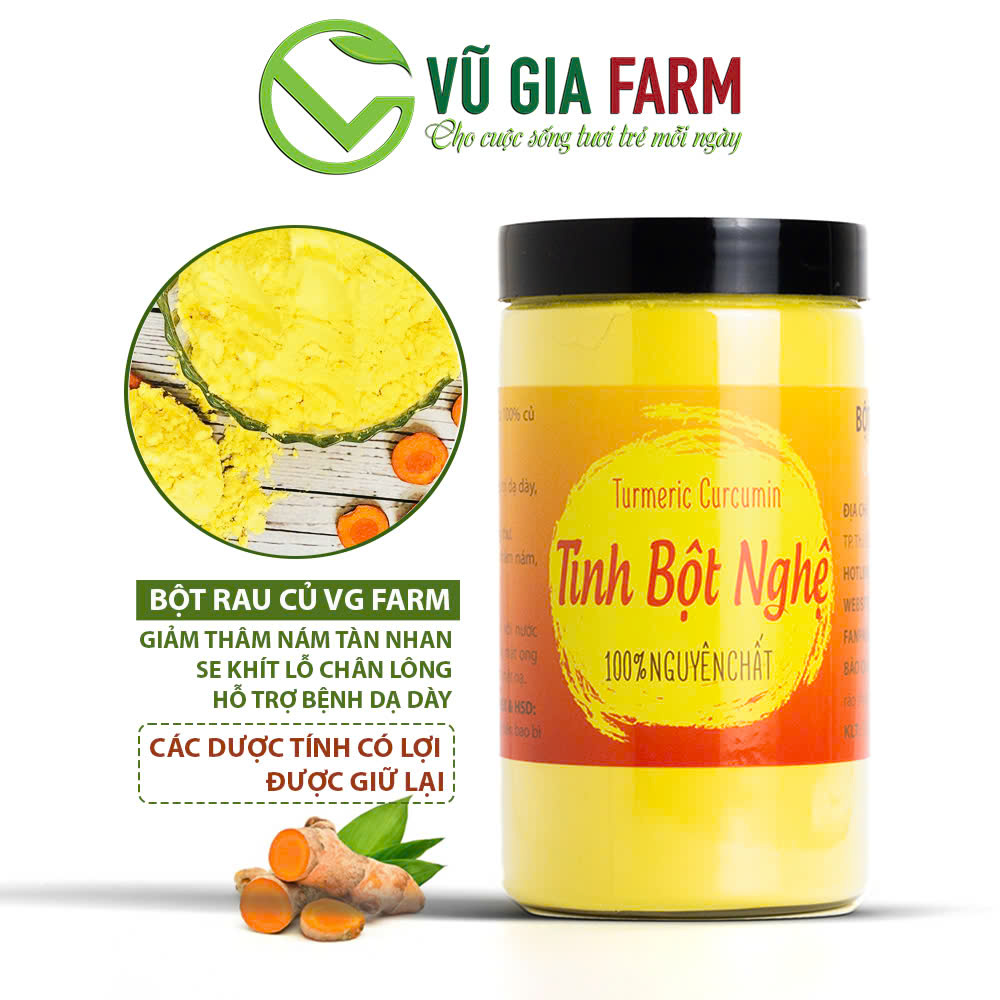 Tinh bột nghệ nguyên chất Vũ Gia Tinh nghệ vàng cao cấp cho dạ dày