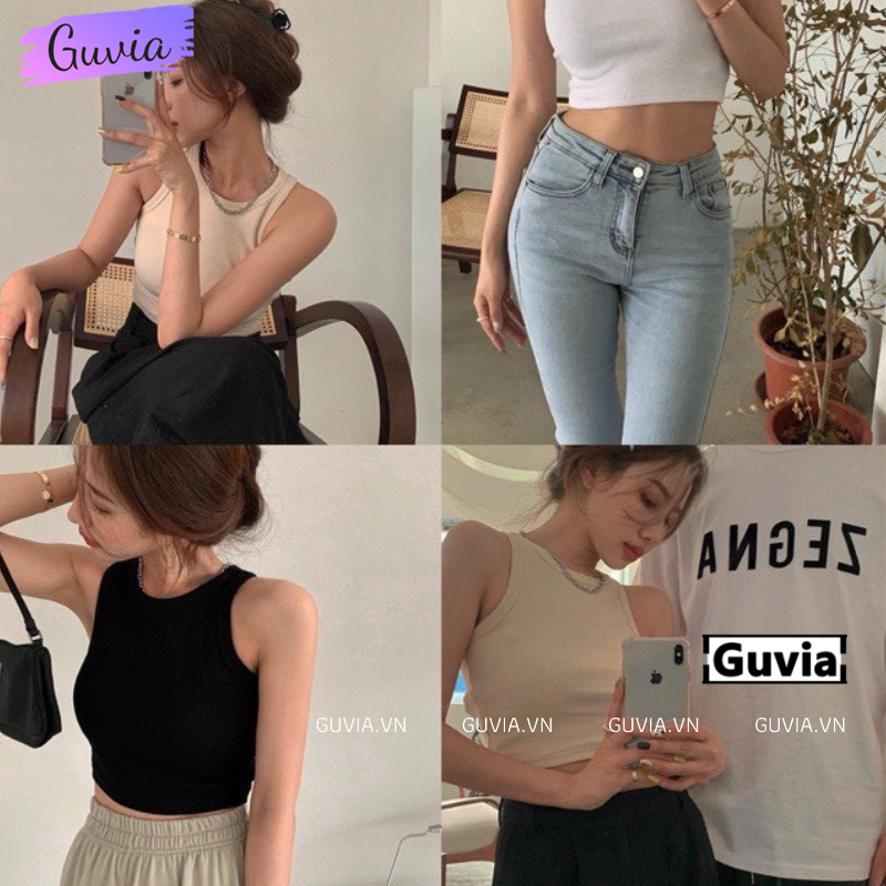 Áo Croptop Ba Lỗ Nữ NGƯỢC Trơn Ôm Body Chất Tốt Áo CRT Kiểu nữ ôm thun