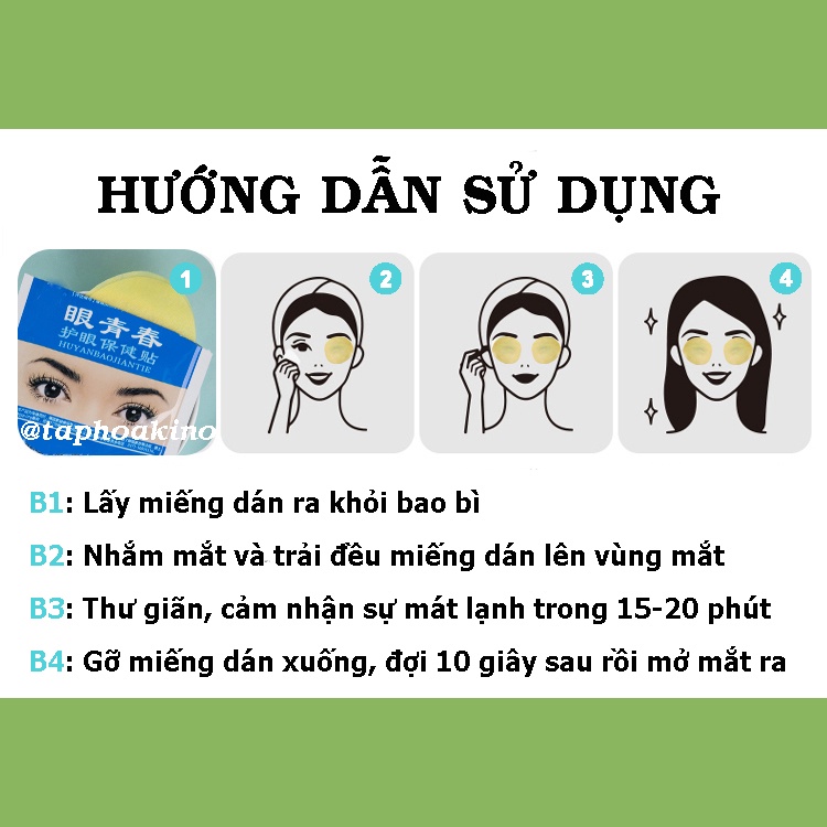 Miếng Dán Chăm Sóc Mắt Mát Lạnh Giúp Cải Thiện Các Vấn Đề Về Mắt Giảm Mỏi Mắt, Thâm Mắt Eyes Care Pad