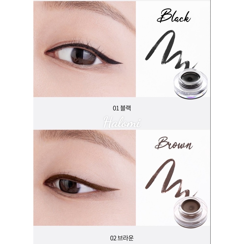 Kẻ mắt dạng gel Tonymoly Backstage Gel Eyeliner cao cấp chuyên dùng cho makeup kẻ mắt _ HALOMI