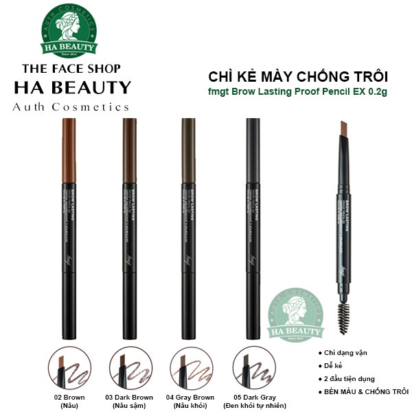 Chì kẻ mày trang điểm chân mày lông mày The Face Shop fmgt Designing Eyebrow Pencil 0.25g