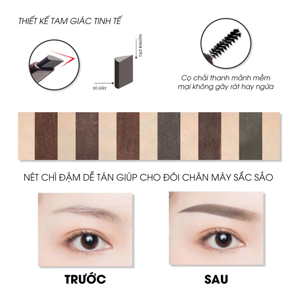 Chì kẻ mày Seimy – Eyebrow Perfect 2 đầu