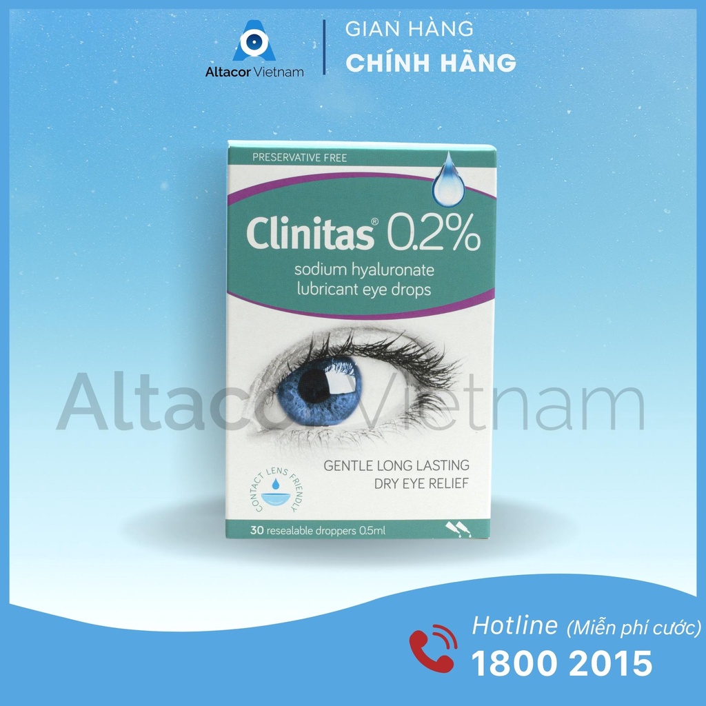 [Chính hãng]- Dung dịch nhỏ Mắt Clinitas® 0.2% – Ý (Hộp 30 Tép)