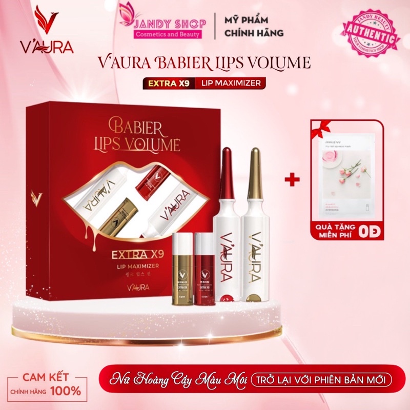 Bộ Tinh Chất Cấy Môi Vaura Babier Lips Volume V3 Master Lips -Khử Thâm Môi -Dưỡng Môi Hồng Vĩnh Viễn – Thay Thế Phun Xăm