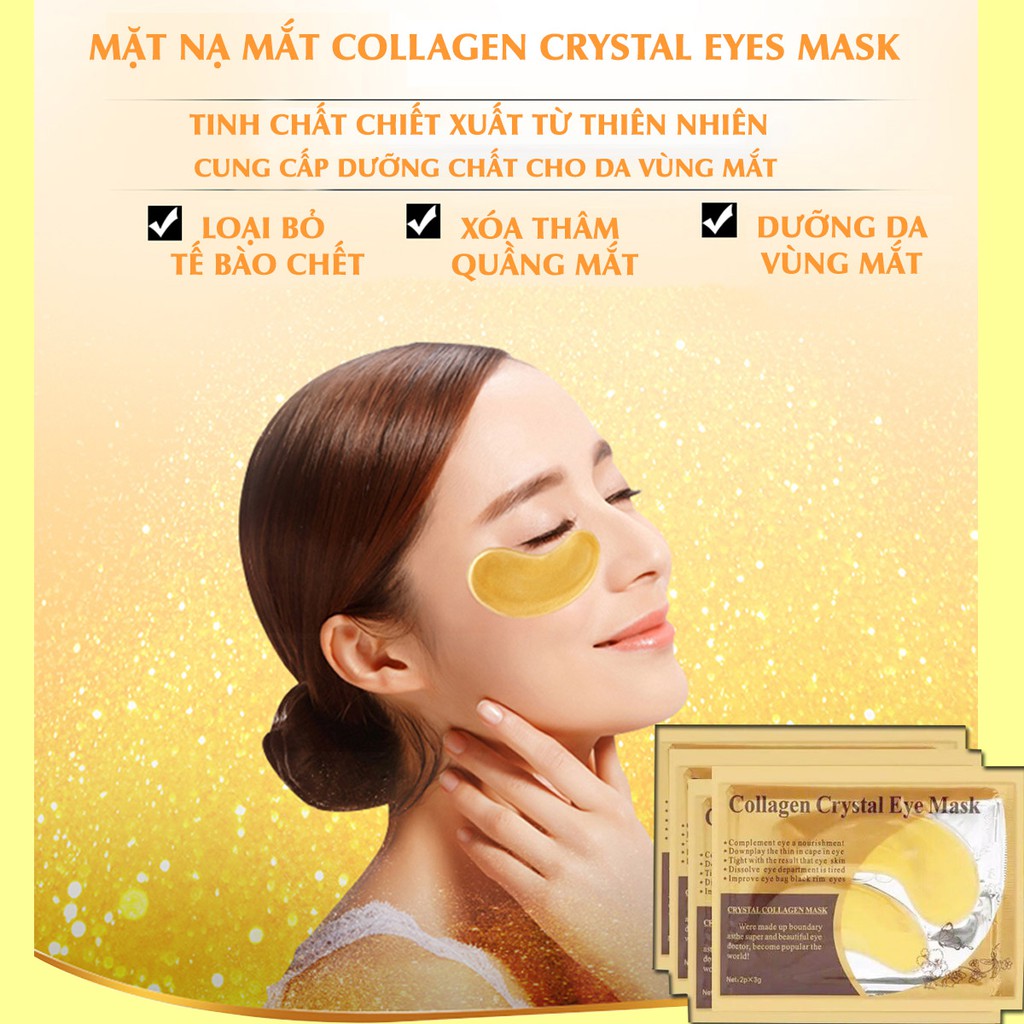 Combo 25 Miếng mặt nạ mắt collagen vàng Hàn Quốc, mask dán đắp dưỡng chống thâm quầng giảm bọng mắt.