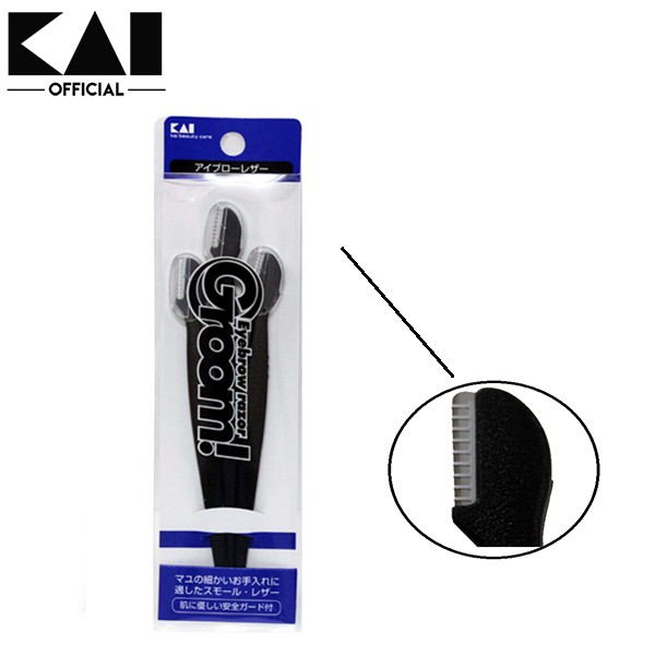 Bộ 3 Dao Tỉa Chân Mày Kai Eyebrow Razor Groom Màu Đen