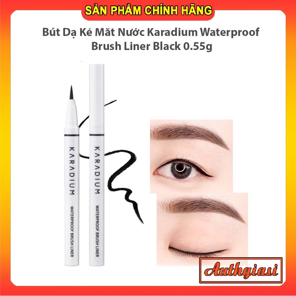 Bút Dạ Kẻ Mắt Nước Lâu Trôi, Sắc Nét Karadium Waterproof Brush Liner / Eyeliner Pen Black