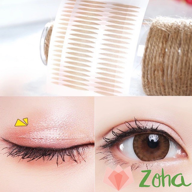 Miếng dán kích mí vân lưới siêu tàng hình set 40 cái dán tạo mí ren giúp đôi mắt to tròn tự nhiên BICCOSMETIC