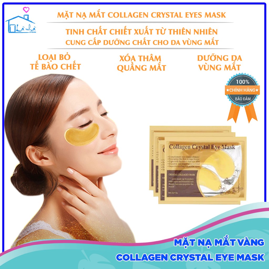 Mặt nạ mắt làm mờ quầng thâm mắt Collagen Crystal Eyes, miếng mask vàng gold dán đắp dưỡng làm giảm nếp nhăn, bọng mắt.