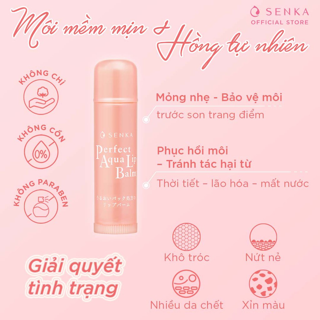 Dưỡng Môi Cấp Ẩm & Giảm Nếp Nhăn Môi Senka Perfect Lip Balm 4.5g – Essence 10g