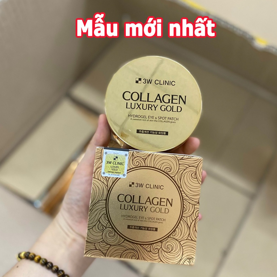 Mặt nạ mắt Collagen 3W Clinic Luxury Gold Hàn Quốc giúp cải thiện nếp ngăn 60 miếng