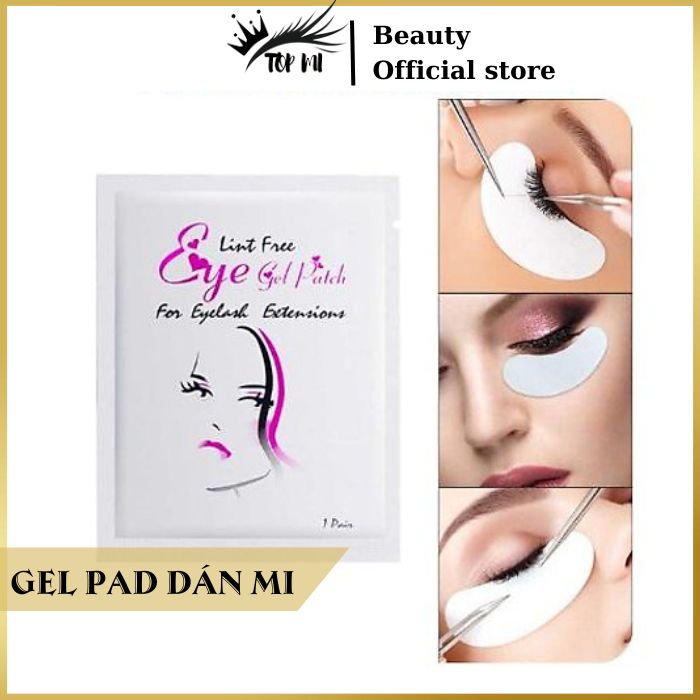 Miếng dán mi dưới colagen, Gel pad dán mi an toàn tiện lợi khi nối mi (lẻ 1 miếng) TopMi