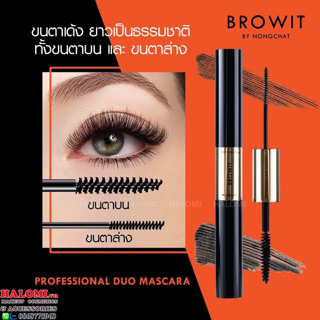 Mascara Nongchat 2 Đầu Browit Professional Duo Mascara 4 + 4g SEXY BLACK siêu chống nước