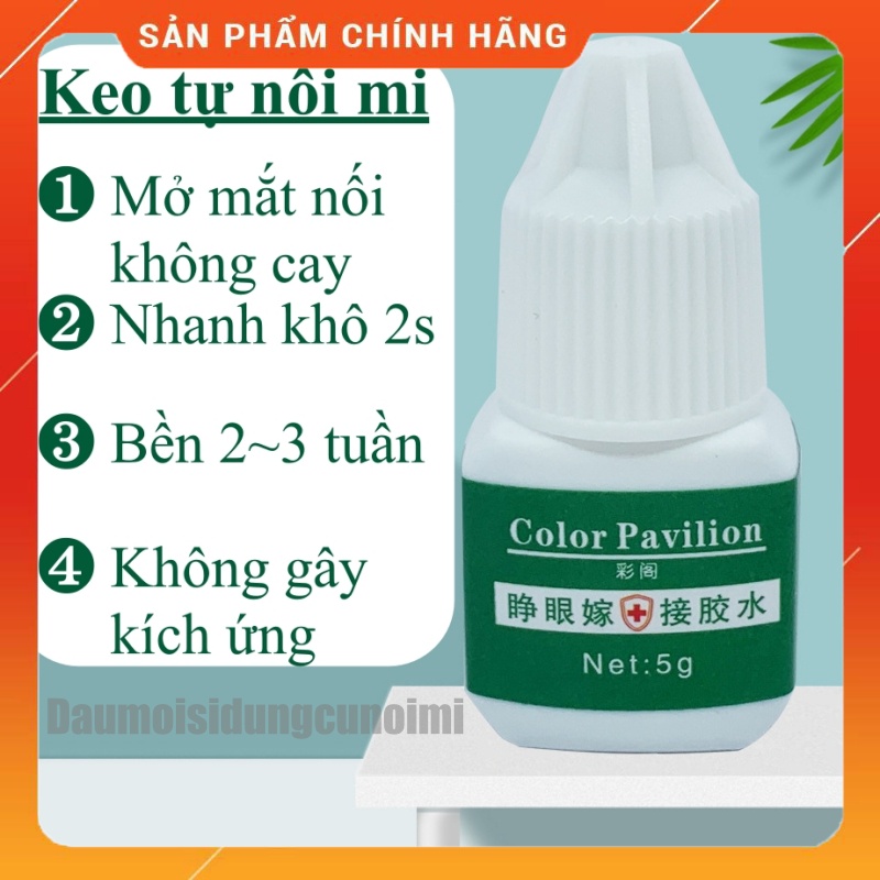 Keo nối mi không cay tự nối, có thể mở mắt tự nối mi, 2s khô, bền 2~3 tuần, được khoảng 30 bộ mi