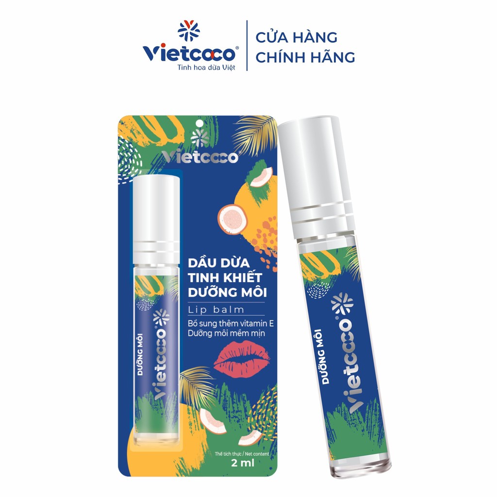 Dầu dừa Tinh Khiết Vietcoco dưỡng môi 2ml