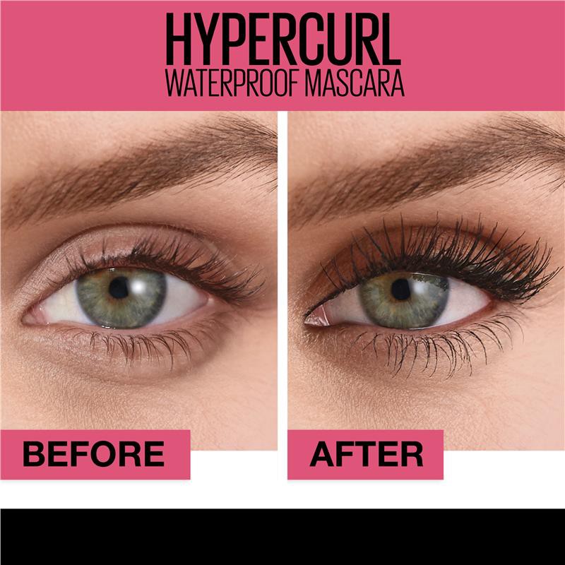 Mascara Dài Mi và Cong Mi Maybelline Hyper Curl New York Waterproof Chuốt Mi Đen 9.2ml