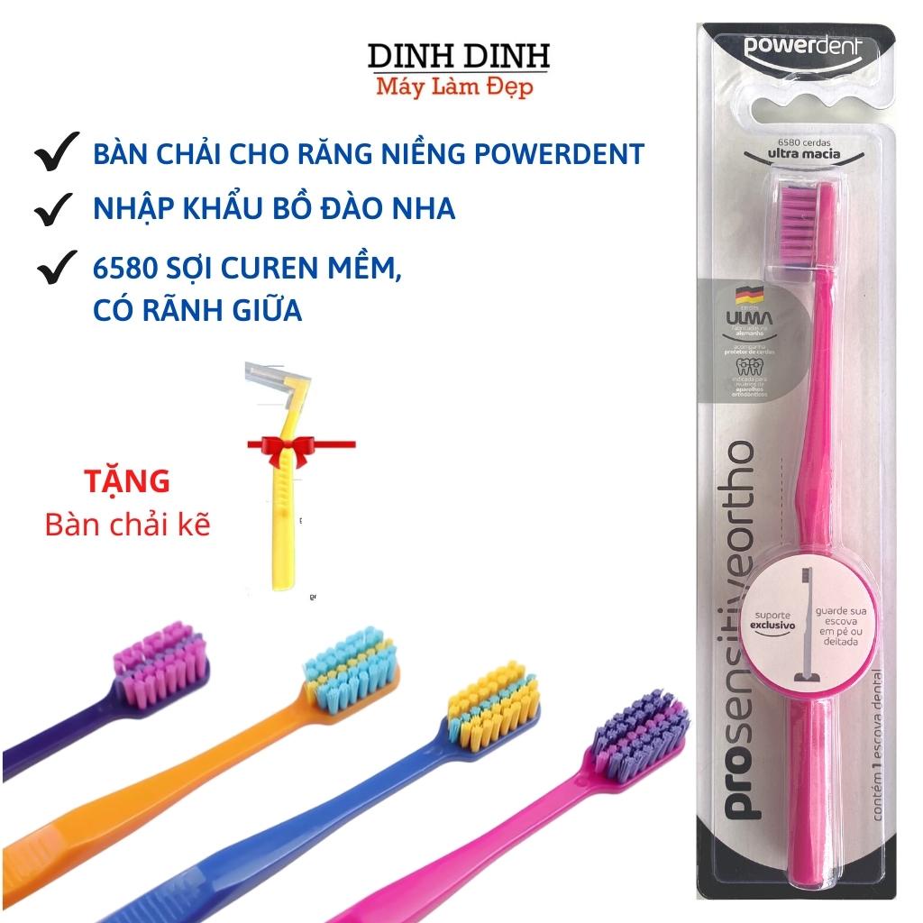 Bàn chải niềng răng Powerdent prosensitive ortho siêu mềm, có rãnh giữa vệ sinh răng niềng chuyên dụng – Dinh Dinh