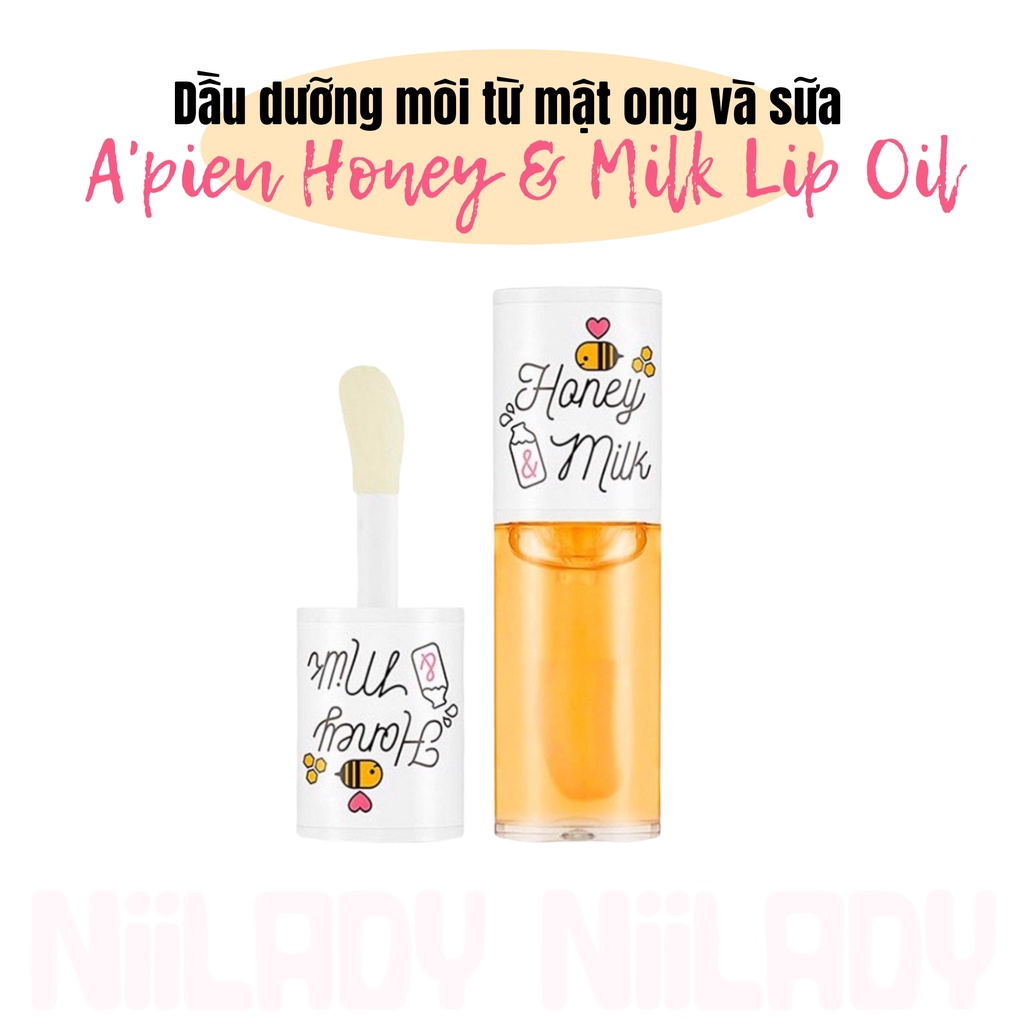 (HSD 2026) Dầu dưỡng môi Apieu Honey & Milk Lip Oil