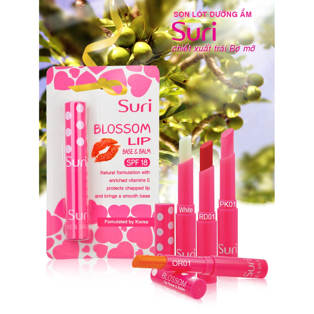 Son dưỡng ẩm bảo vệ môi chiết xuất trái Bơ mỡ Suri Blossom Lip Hàn Quốc 1.8g