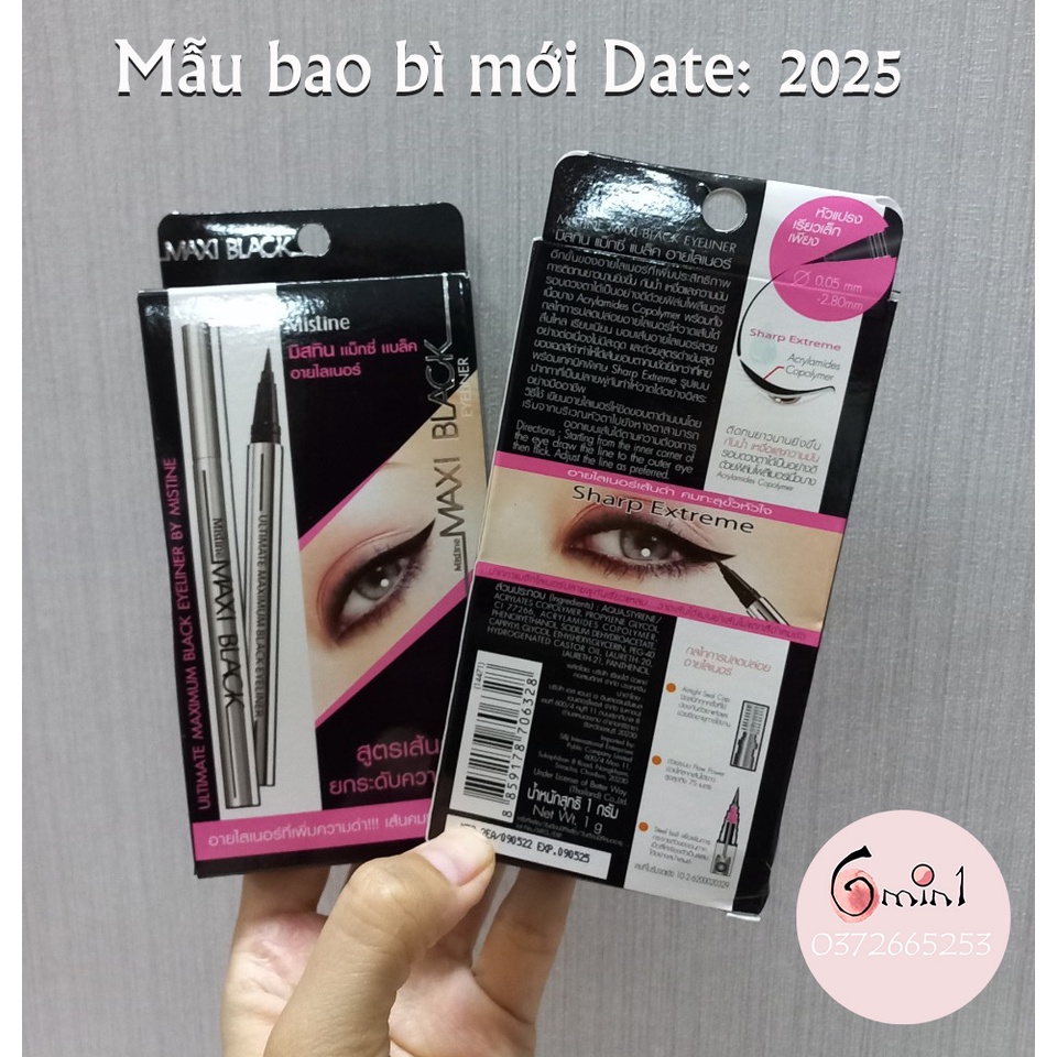 [MISTINE THAI LAN] Bút Kẻ Mắt Nước Mistine Maxi Black Eyeliner