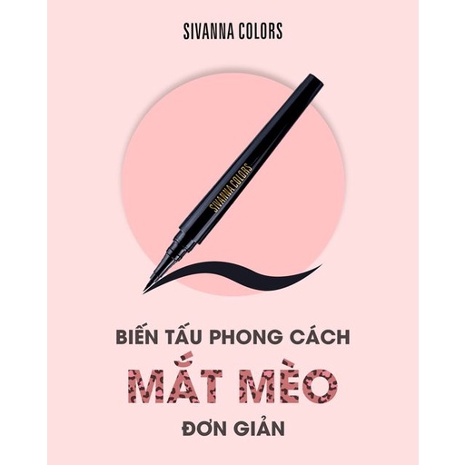 Kẻ mắt Sivanna bút kẻ mắt nước không trôi không lem Xpress Eyeliner Rose Cat siêu dễ vẽ