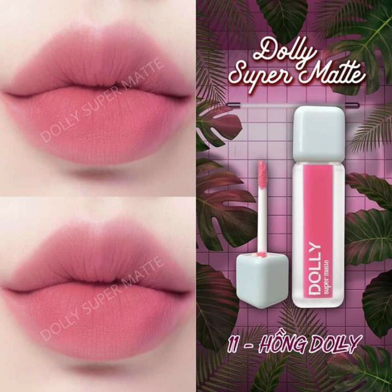 Son kem lì Dolly Super matte, không chì, lâu trôi [HỒNG DOLLY]