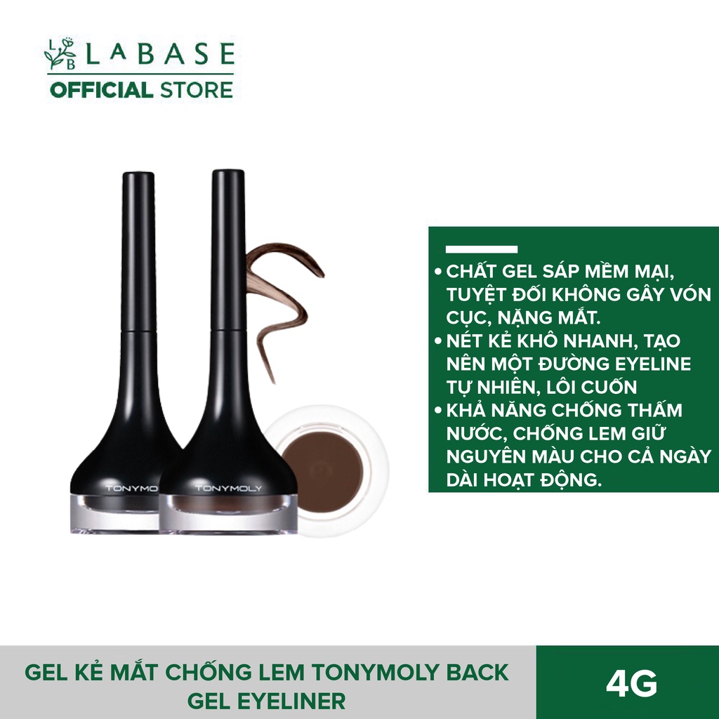 Gel kẻ mắt chống lem TonyMoly Back Gel Eyeliner 4g