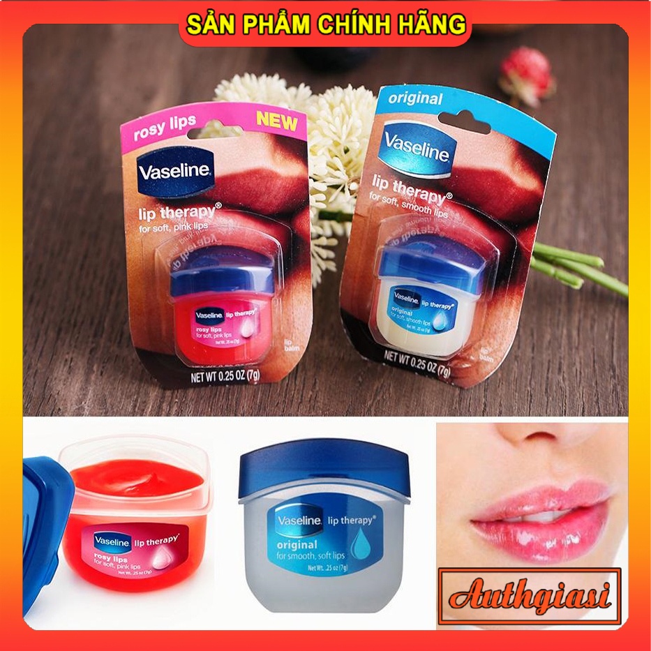 [CHÍNH HÃNG] Dưỡng môi Vaseline mềm mịn chống khô nứt và thâm môi dạng hũ và thỏi