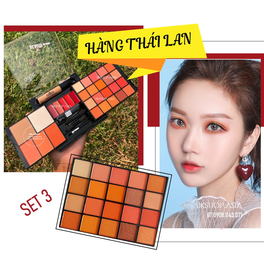 Set trang điểm gồm phấn mắt , phấn má hồng , son ODBO BEAUTY IN ONE OD1006 – (Auth Thái) – tom.cosmetic2022