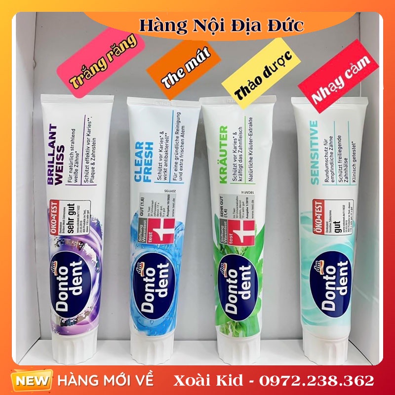 Kem đánh răng Dontodent nội địa Đức 125ml – Mẫu mới nhất