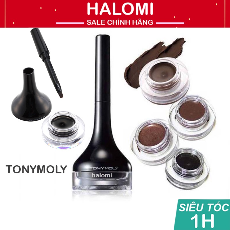 Kẻ mắt dạng gel Tonymoly Backstage Gel Eyeliner cao cấp chuyên dùng cho makeup kẻ mắt _ HALOMI