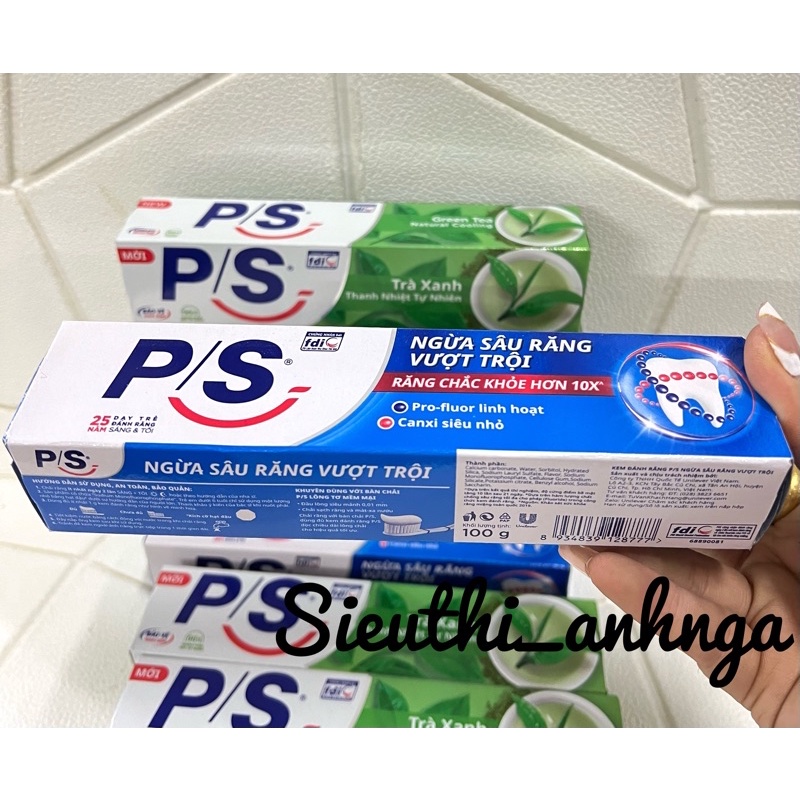 Kem Đánh Răng P/S Trà Xanh/Ngừa Sâu Răng Tuýp 100g/180g