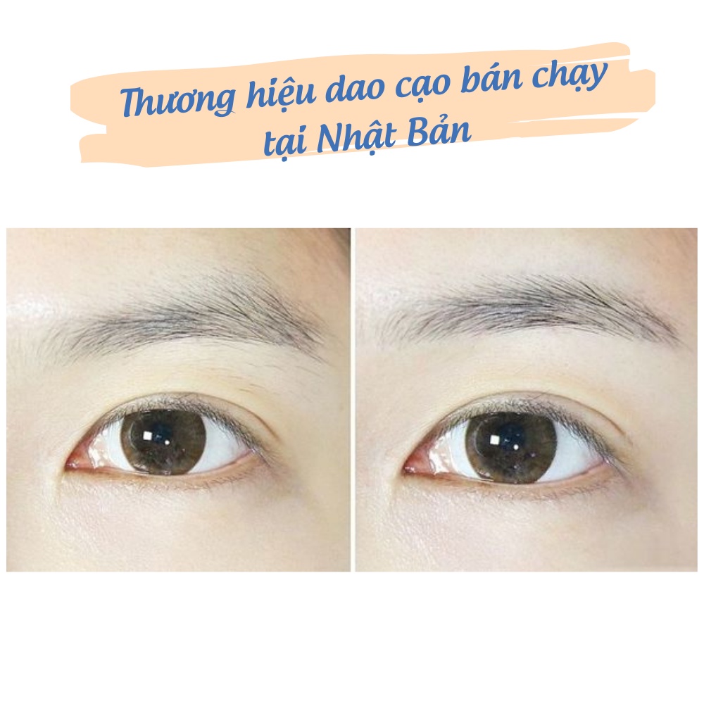 Set 3 chiếc dao cạo lông mày lông mặt KAI Can Eyebrow lưỡi đơn thân nhựa lưỡi thép cao cấp không gỉ êm dịu dễ dàng