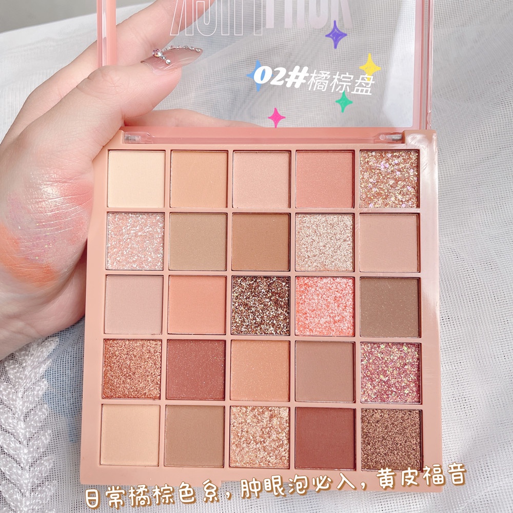 (Hàng mới) Bảng phấn mắt K’APEINE, phấn mắt nội địa trung 25 ô makeup tông cam hồng đào C5 – Sammi beauty