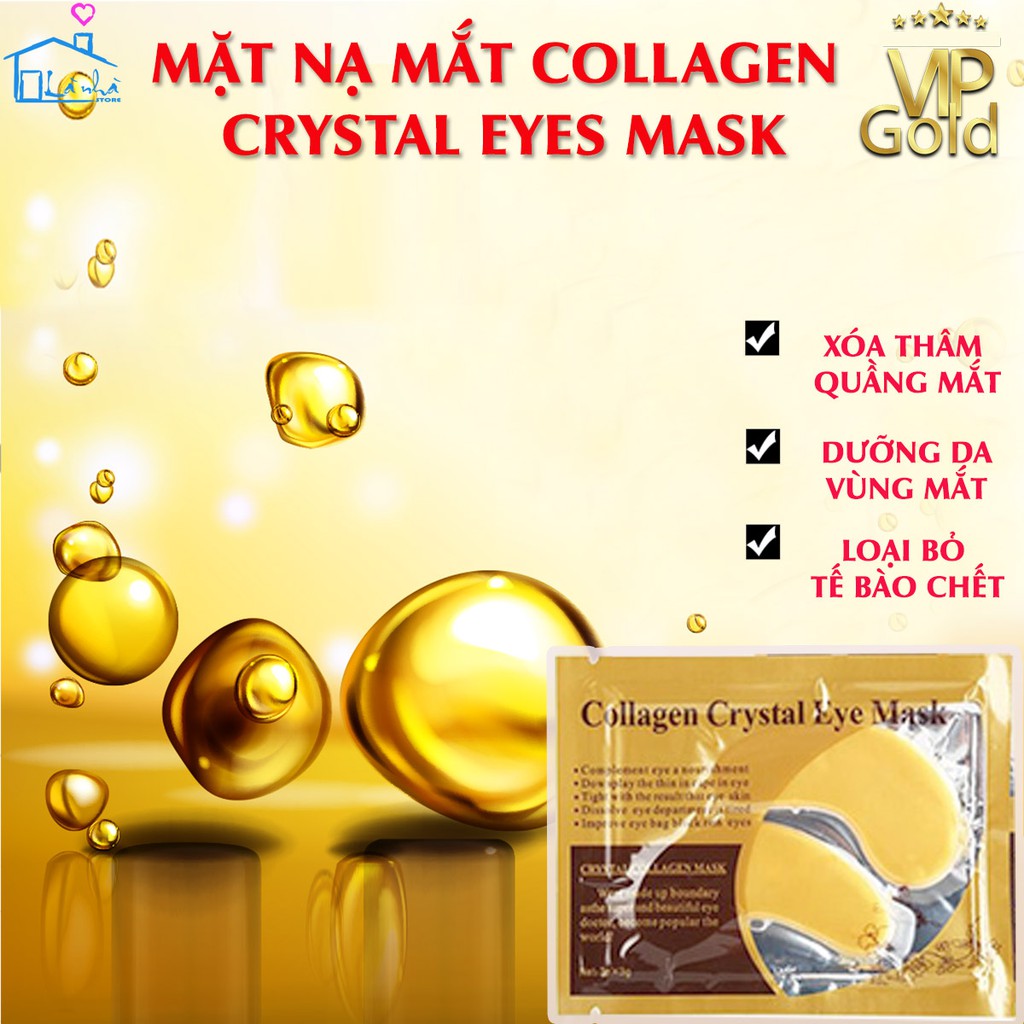 Mặt nạ mắt làm mờ quầng thâm mắt Collagen Crystal Eyes, miếng mask vàng gold dán đắp dưỡng làm giảm nếp nhăn, bọng mắt.