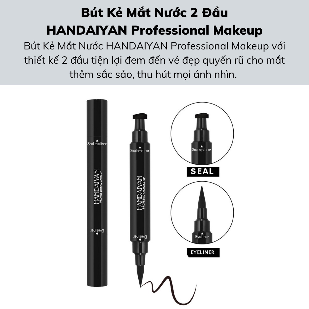 Bút Kẻ Mắt Nước 2 Đầu HANDAIYAN Professional Makeup Không Thấm Nước Không Lem D2