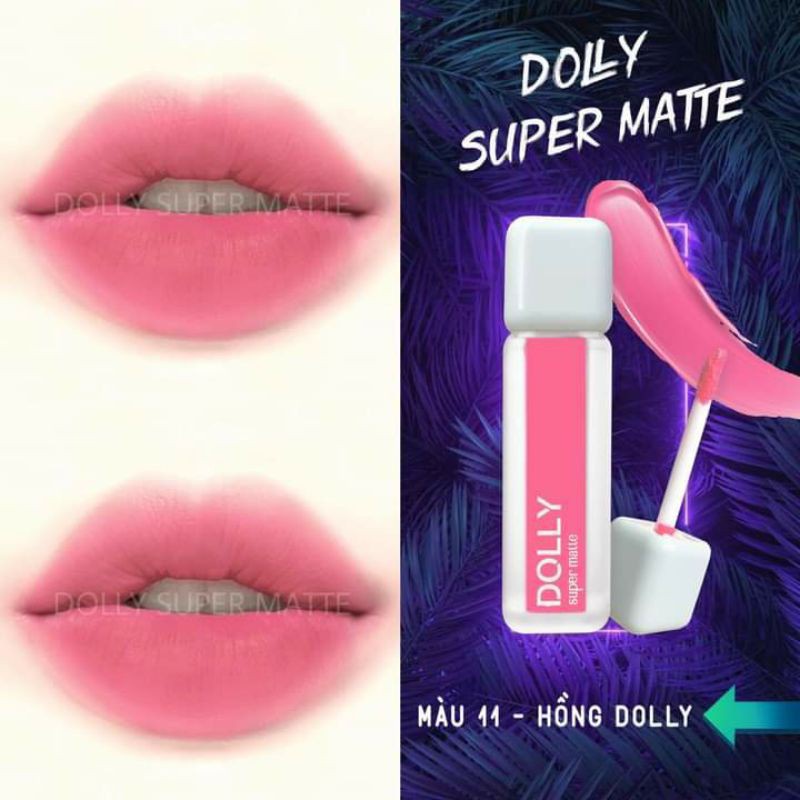 Son kem lì Dolly Super matte, không chì, lâu trôi [HỒNG DOLLY]