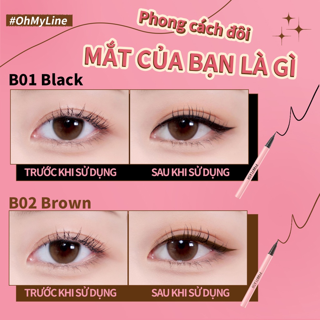 Bút kẻ mắt Pinkflash màu đen màu nâu chất lì chống nước lâu trôi dạng lỏng nhanh khô 30g