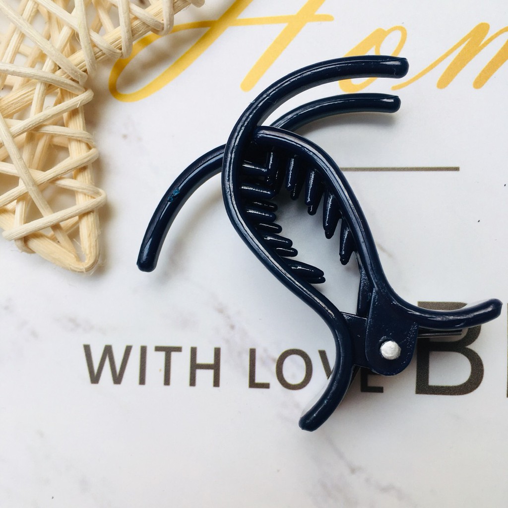 Kẹp tóc 3 răng màu bóng loại 2 - Màu tím