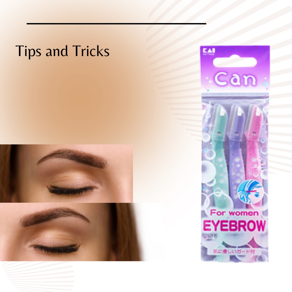 Set 3 chiếc dao cạo lông mày lông mặt KAI Can Eyebrow lưỡi đơn thân nhựa lưỡi thép cao cấp không gỉ êm dịu dễ dàng