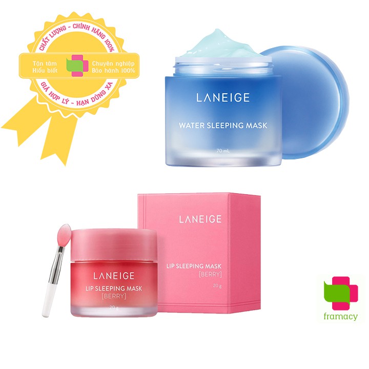 Mặt nạ ngủ, ủ môi ngủ Laneige Water/Lip Sleeping Mask, Hàn Quốc (15ml,70ml/3g,20g) dưỡng ẩm cho người trên 18 tuổi