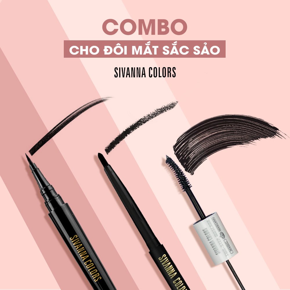 Kẻ mắt Sivanna bút kẻ mắt nước không trôi không lem Xpress Eyeliner Rose Cat siêu dễ vẽ