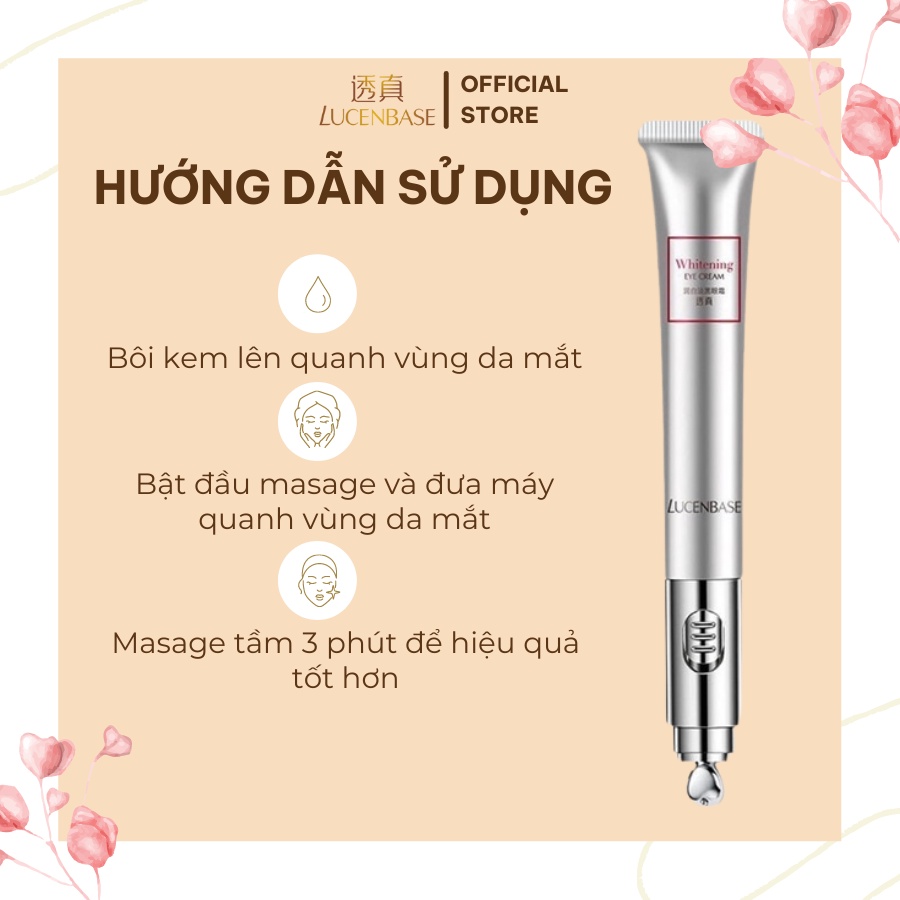 Cây kem dưỡng mắt kèm đầu masage LUCENBASE 15g